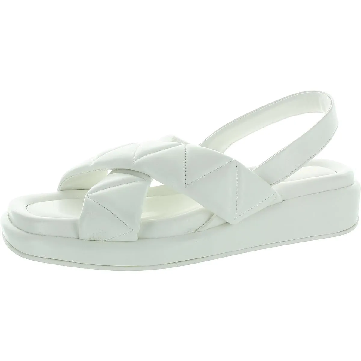 Air Womens Quilted Faux Leather Slingback Sandals