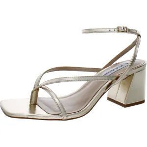 Alaina Womens Block Heel Faux Leather Slingback Sandals