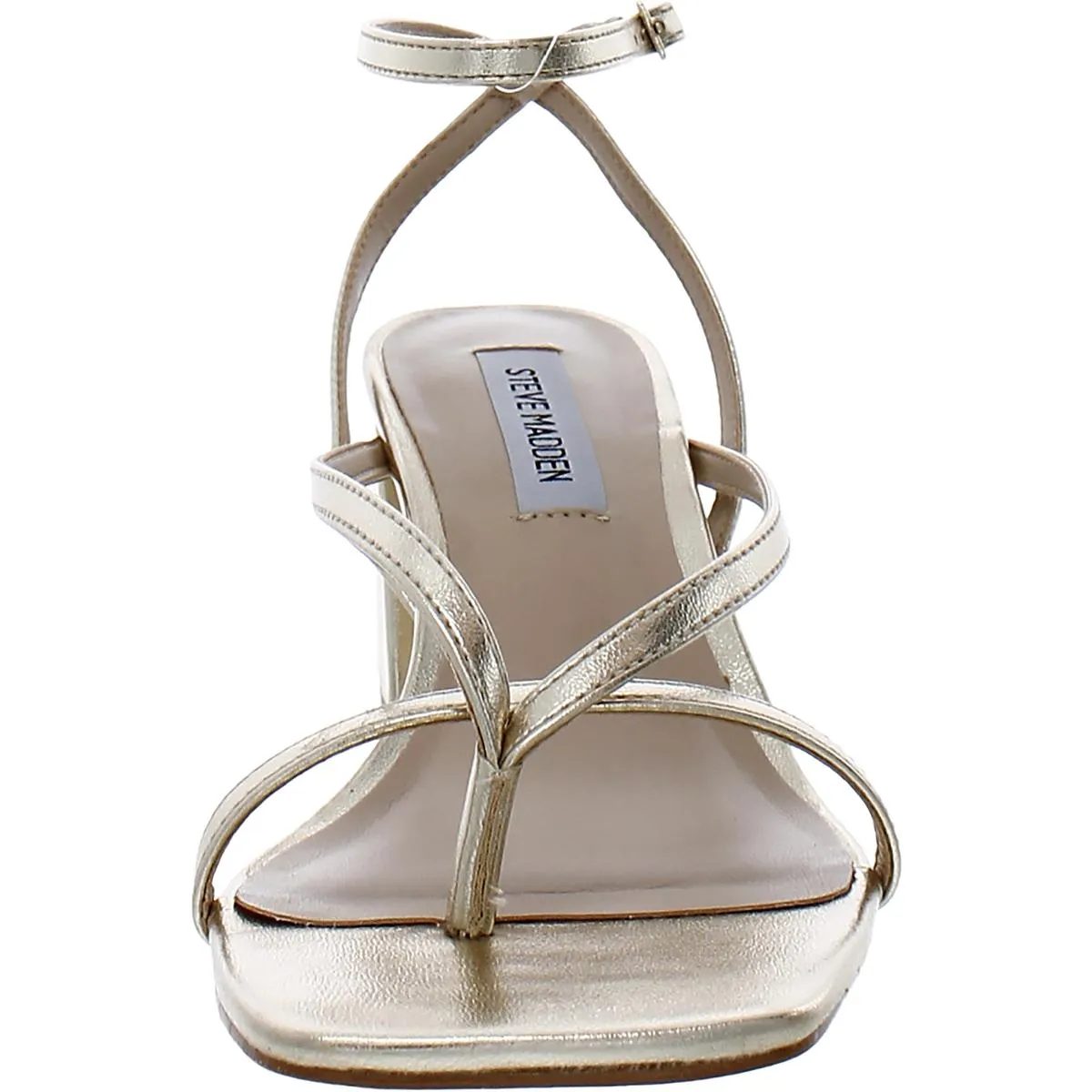 Alaina Womens Block Heel Faux Leather Slingback Sandals