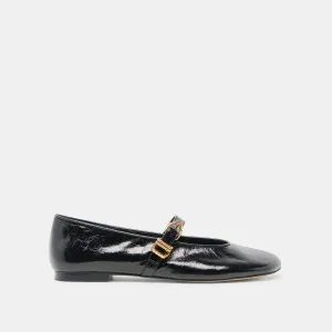 ALIZZA BALLET FLATS MIDNIGHT CRINKLE PATENT