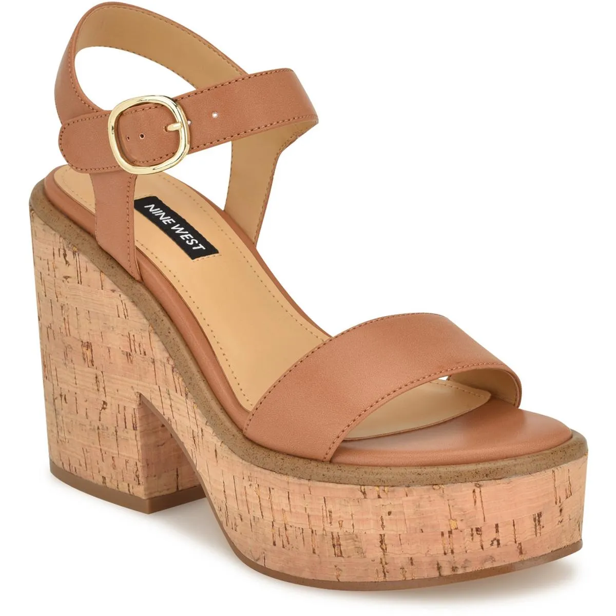 AMY3 Womens Cushioned Footbed Faux Leather Platform Sandals