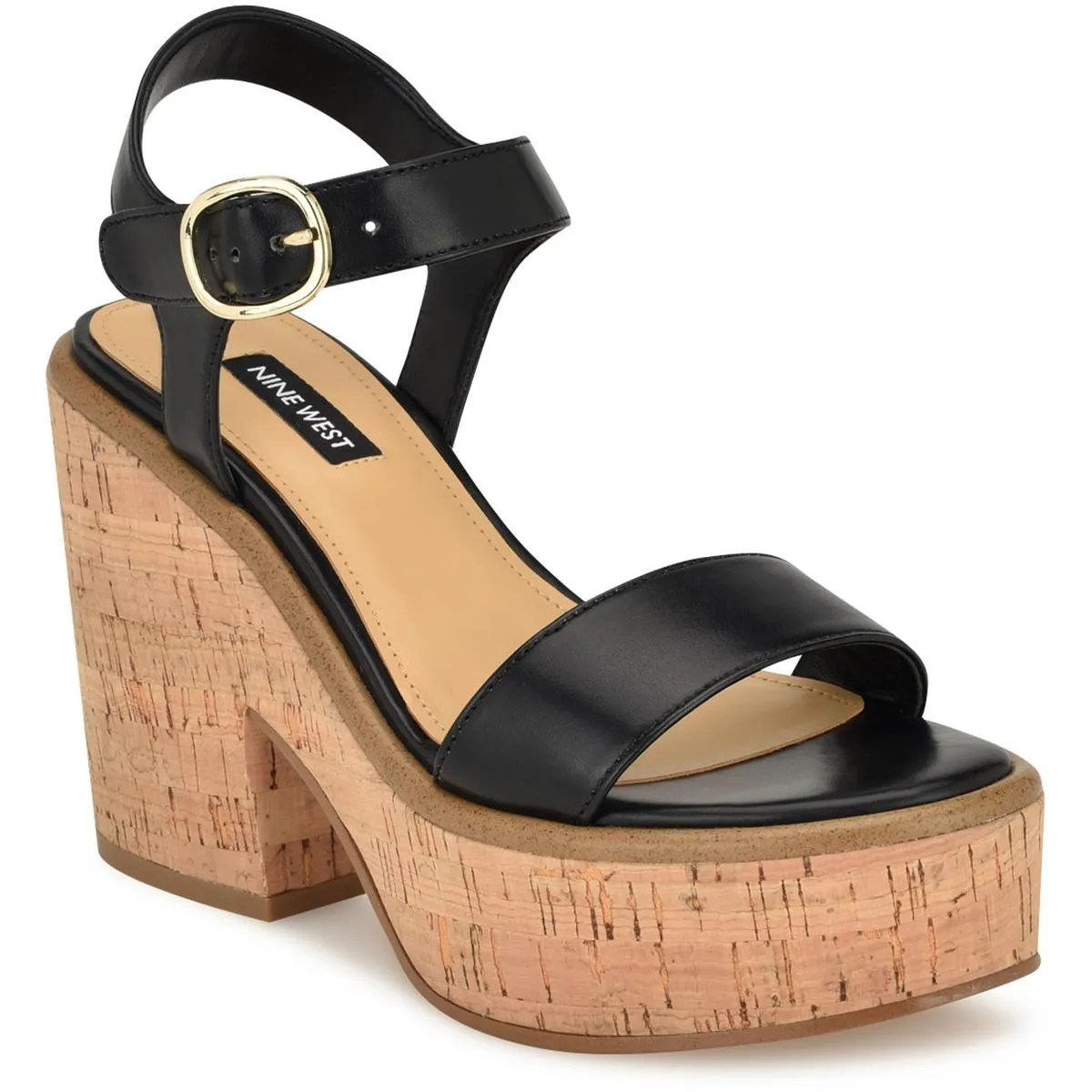 AMY3 Womens Cushioned Footbed Faux Leather Platform Sandals
