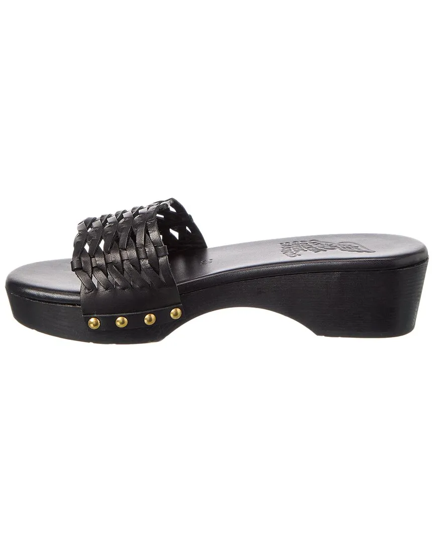 Ancient Greek Sandals Open Woven Leather Clog