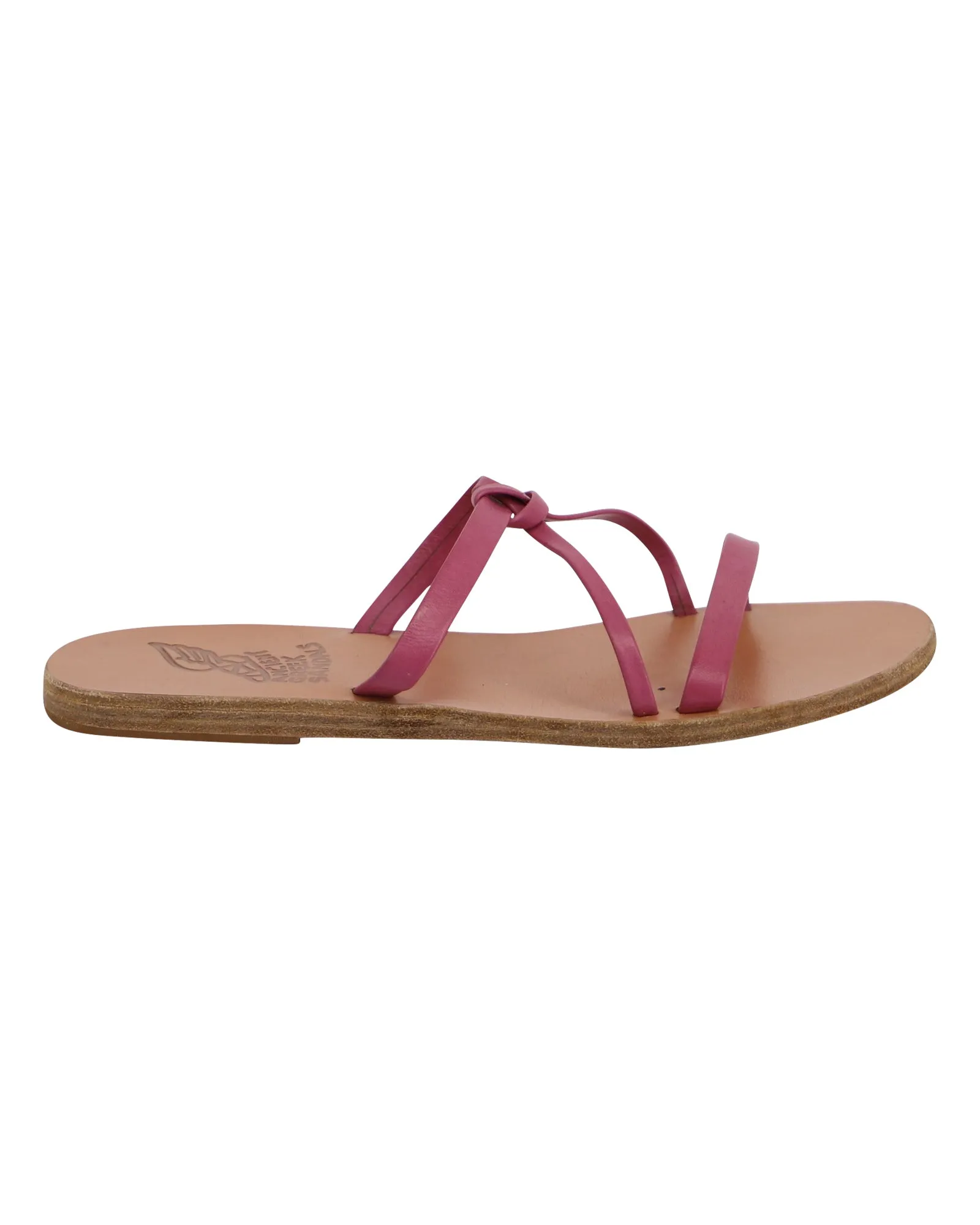Ancient Greek Sandals Spetses Flat Knot Sandals in Pink Leather