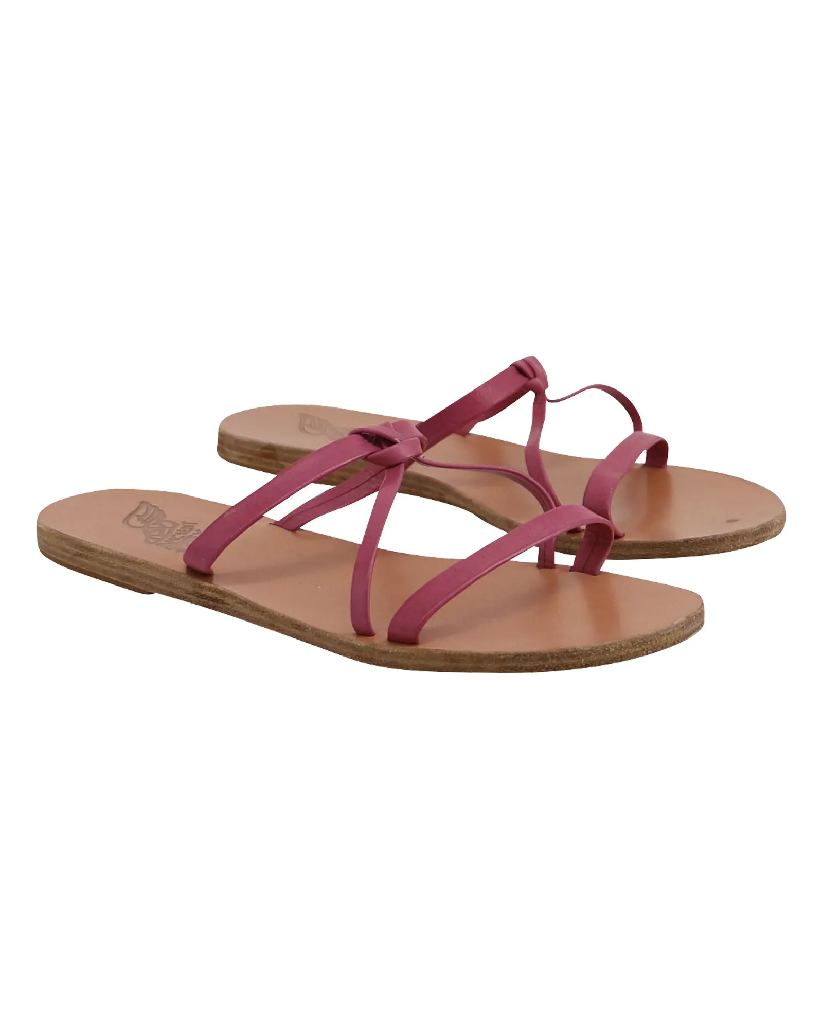Ancient Greek Sandals Spetses Flat Knot Sandals in Pink Leather