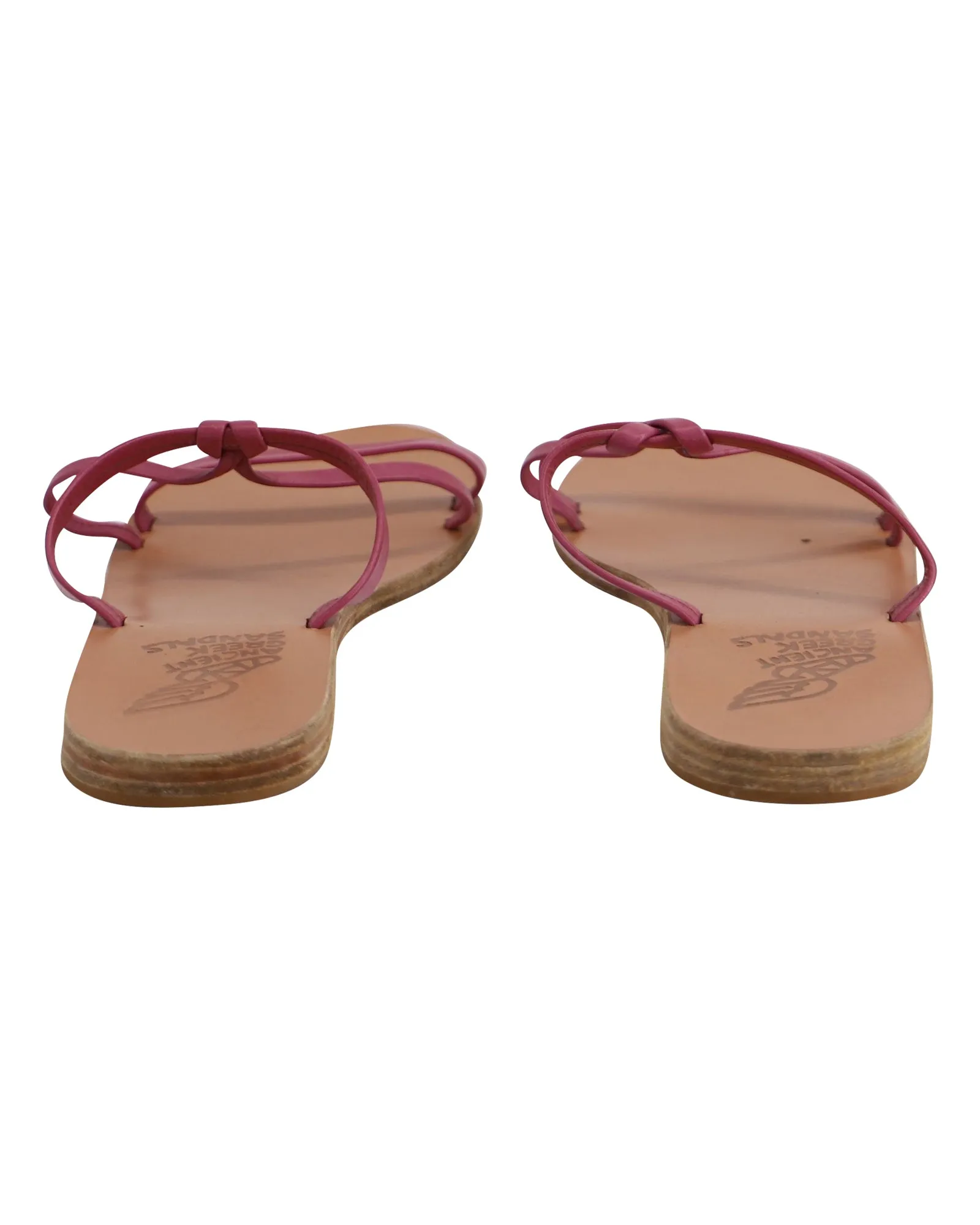 Ancient Greek Sandals Spetses Flat Knot Sandals in Pink Leather