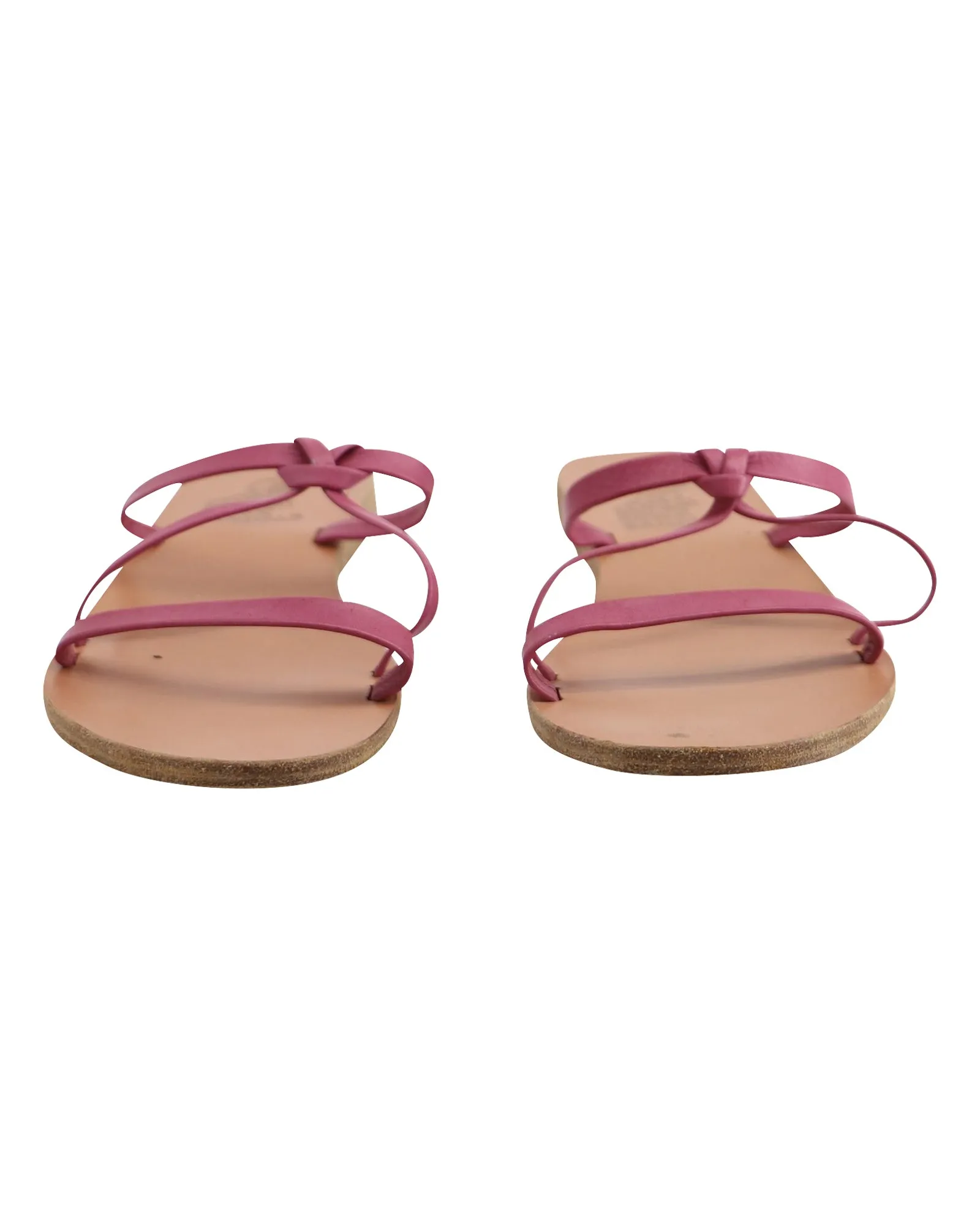 Ancient Greek Sandals Spetses Flat Knot Sandals in Pink Leather