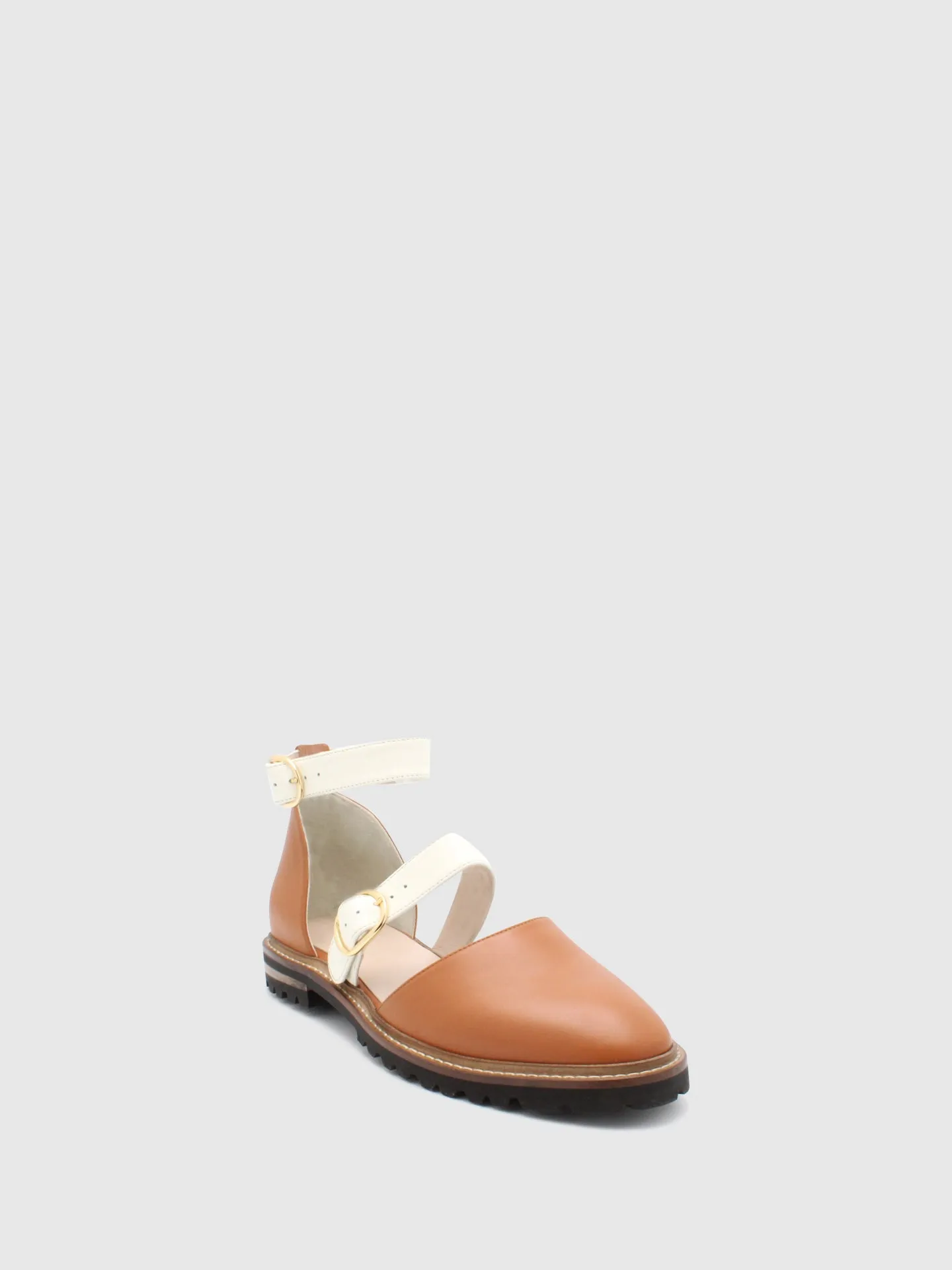 Ankle Strap Sandals Dlia Cognac/White