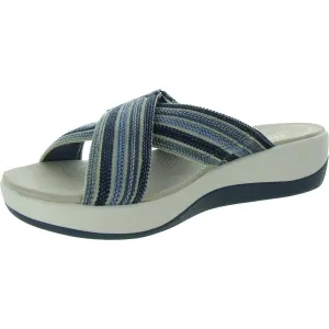 Arla Wave Womens Criss Cross Slide On Slide Sandals