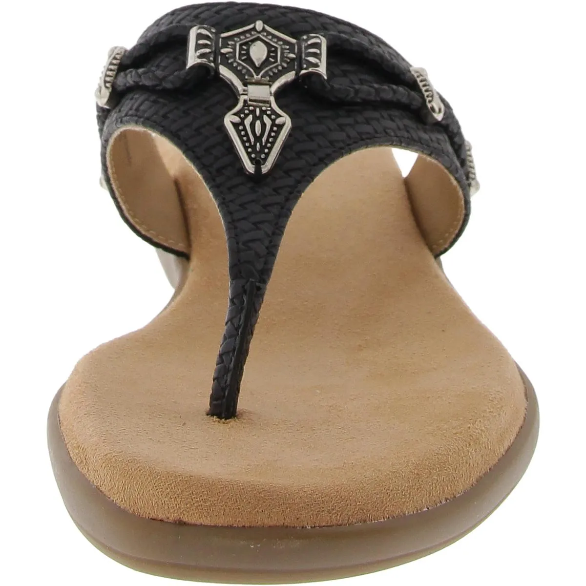Bailee Womens Slip On Embellished Thong Sandals