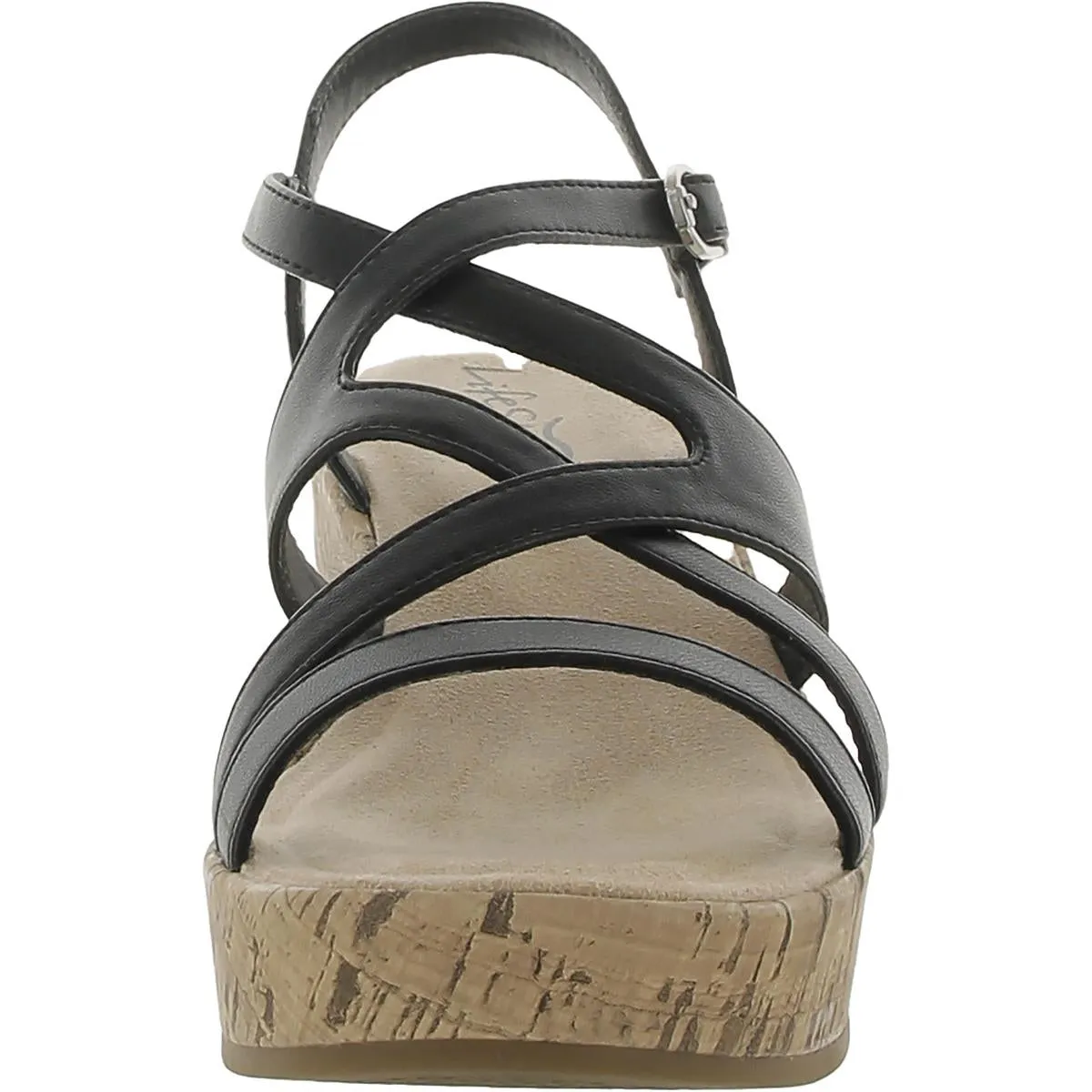 Bailey Womens Faux Leather Platform Sandals