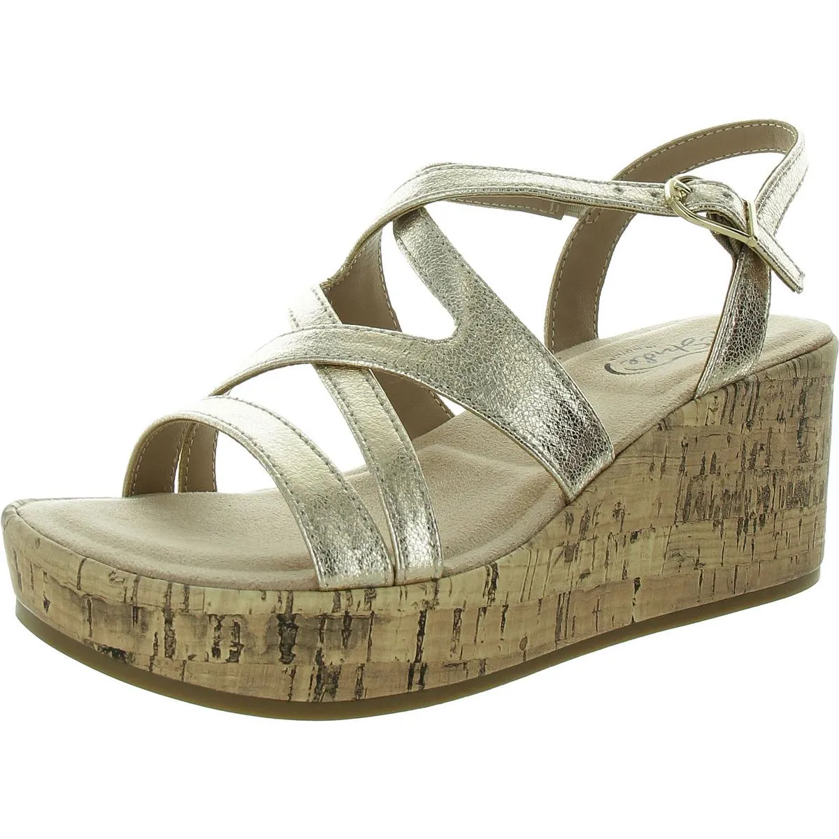 Bailey Womens Faux Leather Platform Sandals