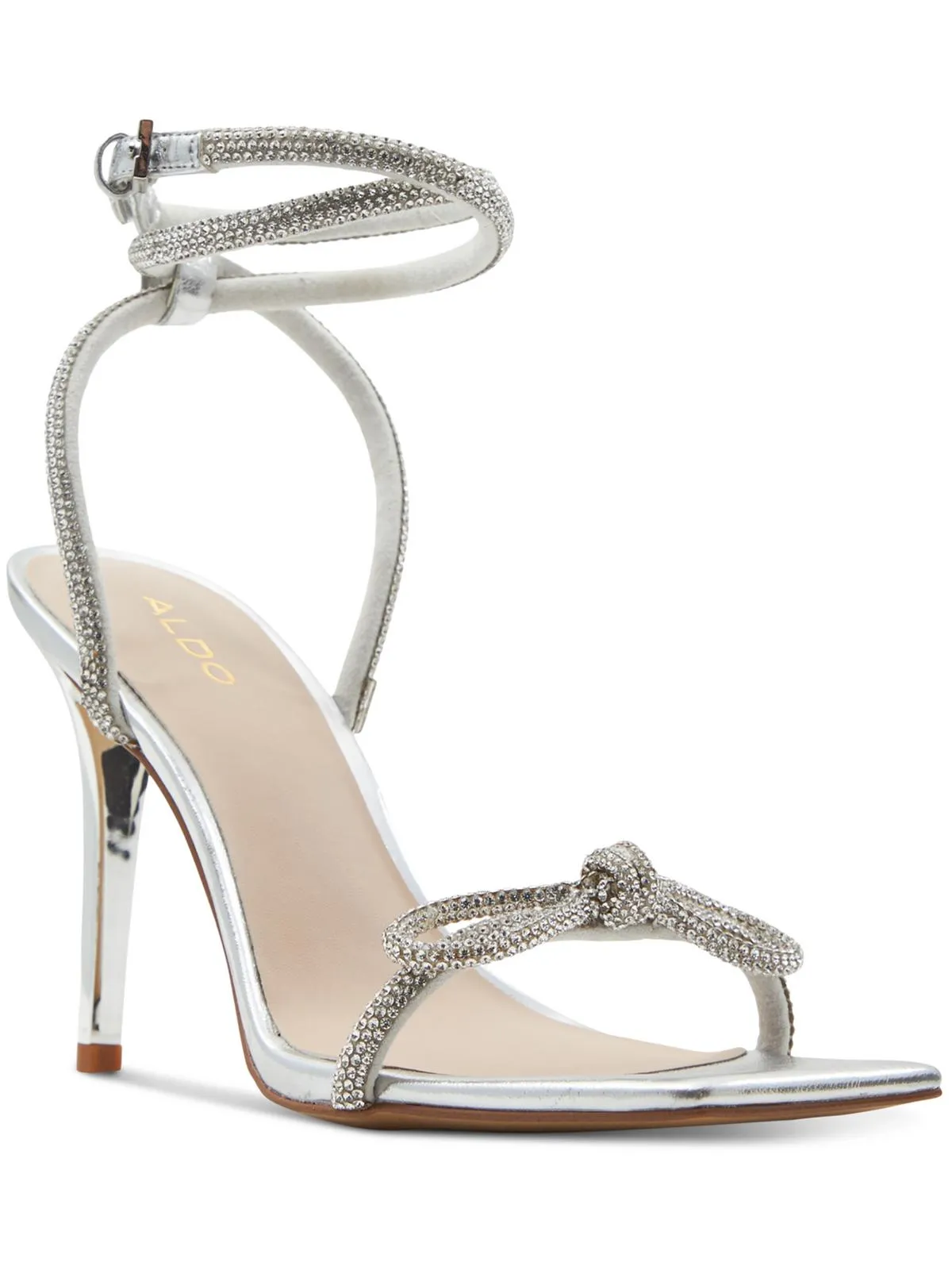 BARRONA Womens Textile Metallic Ankle Strap