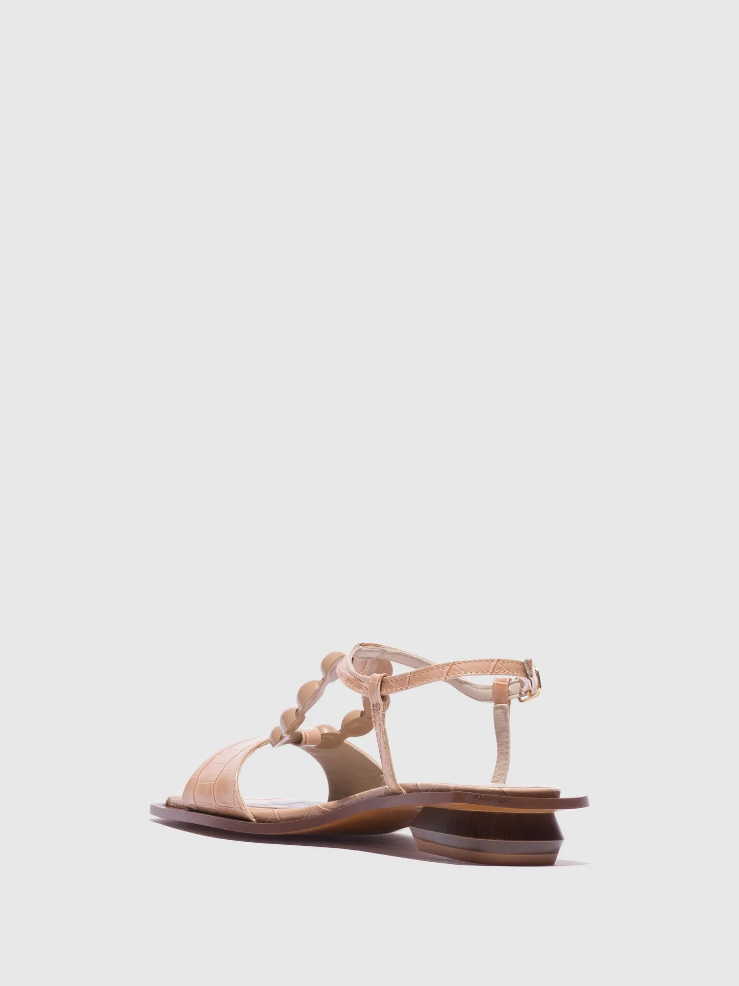 Beige Appliqus Sandals