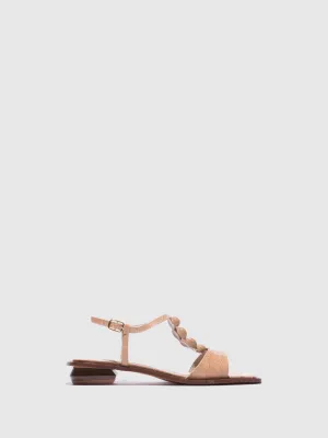 Beige Appliqus Sandals