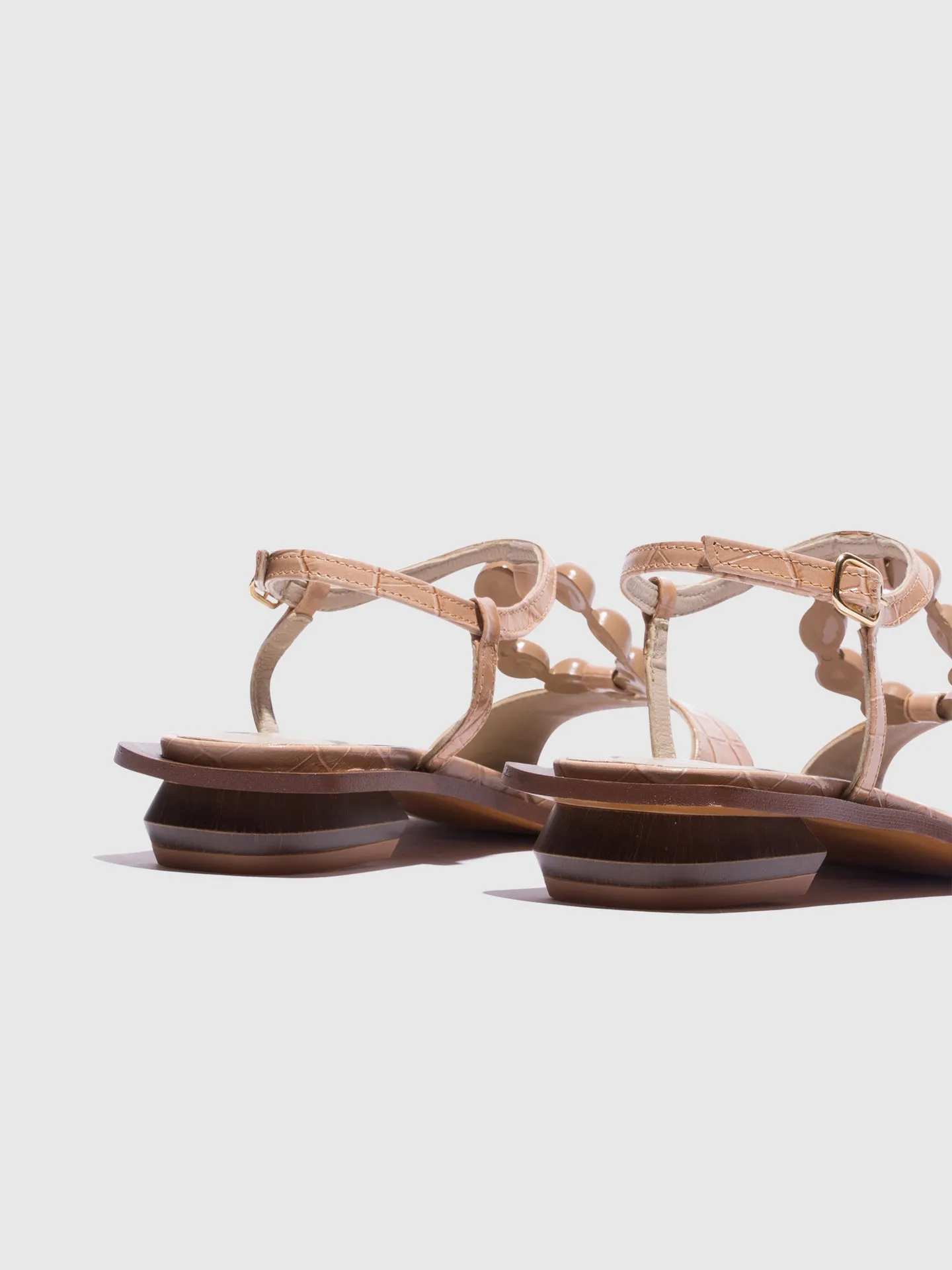 Beige Appliqus Sandals