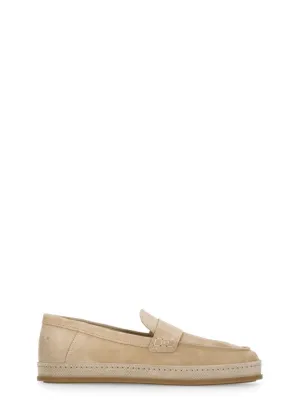 Beige Suede Leather H683 Loafers