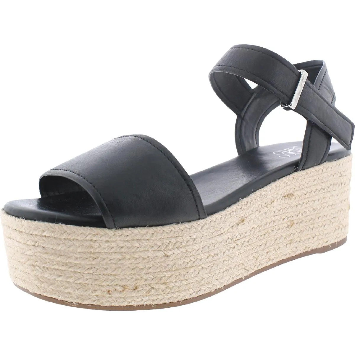 Ben Womens Leather Open Toe Espadrilles