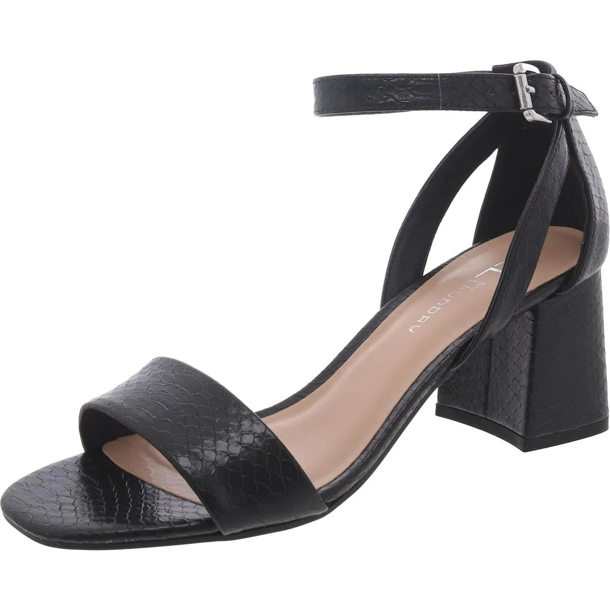 BIG HEART  Womens Faux Leather Square toe Block Heel