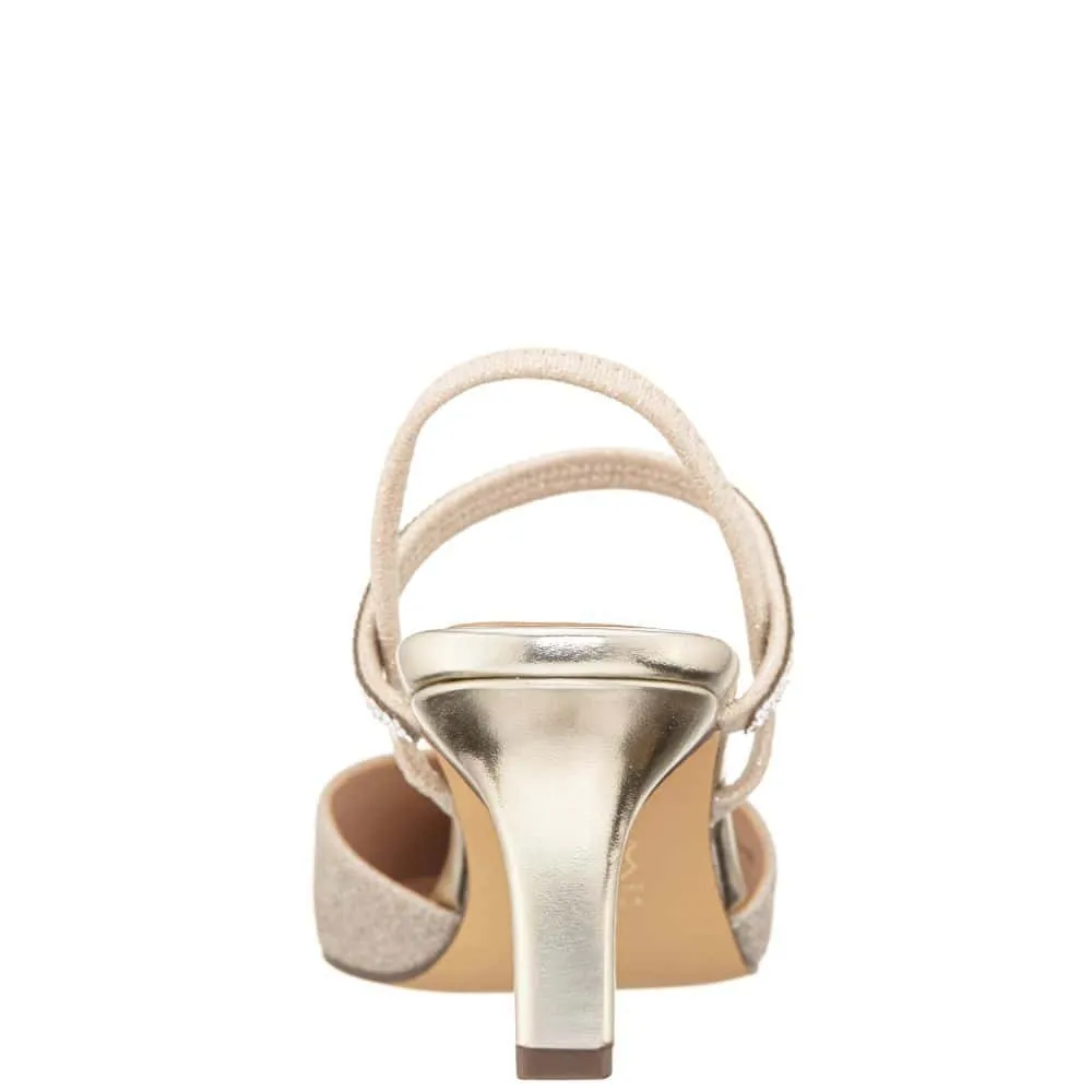 Billie Heel in Platino Vinyl Glitter