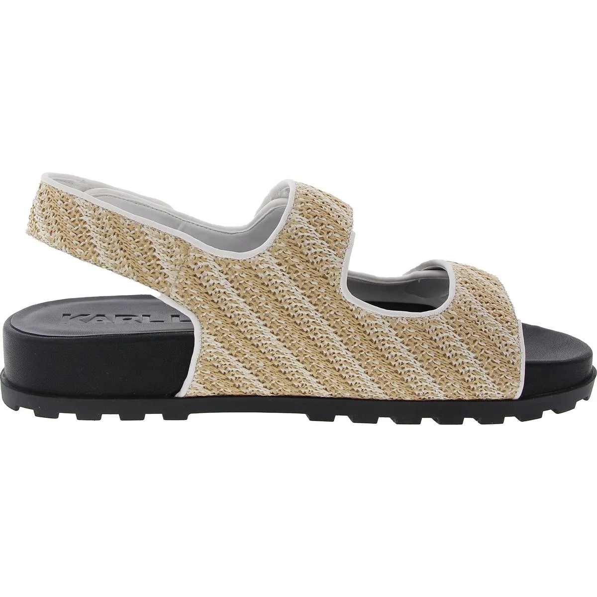 Bindi Womens Adjustable Straw Flatform Sandals