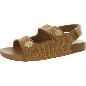 Bindi Womens Adjustable Straw Flatform Sandals