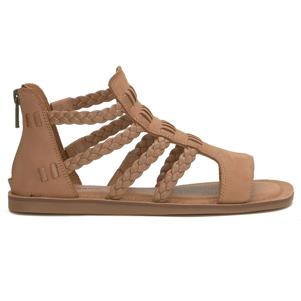 Biretta Womens Leather Braided Gladiator Sandals