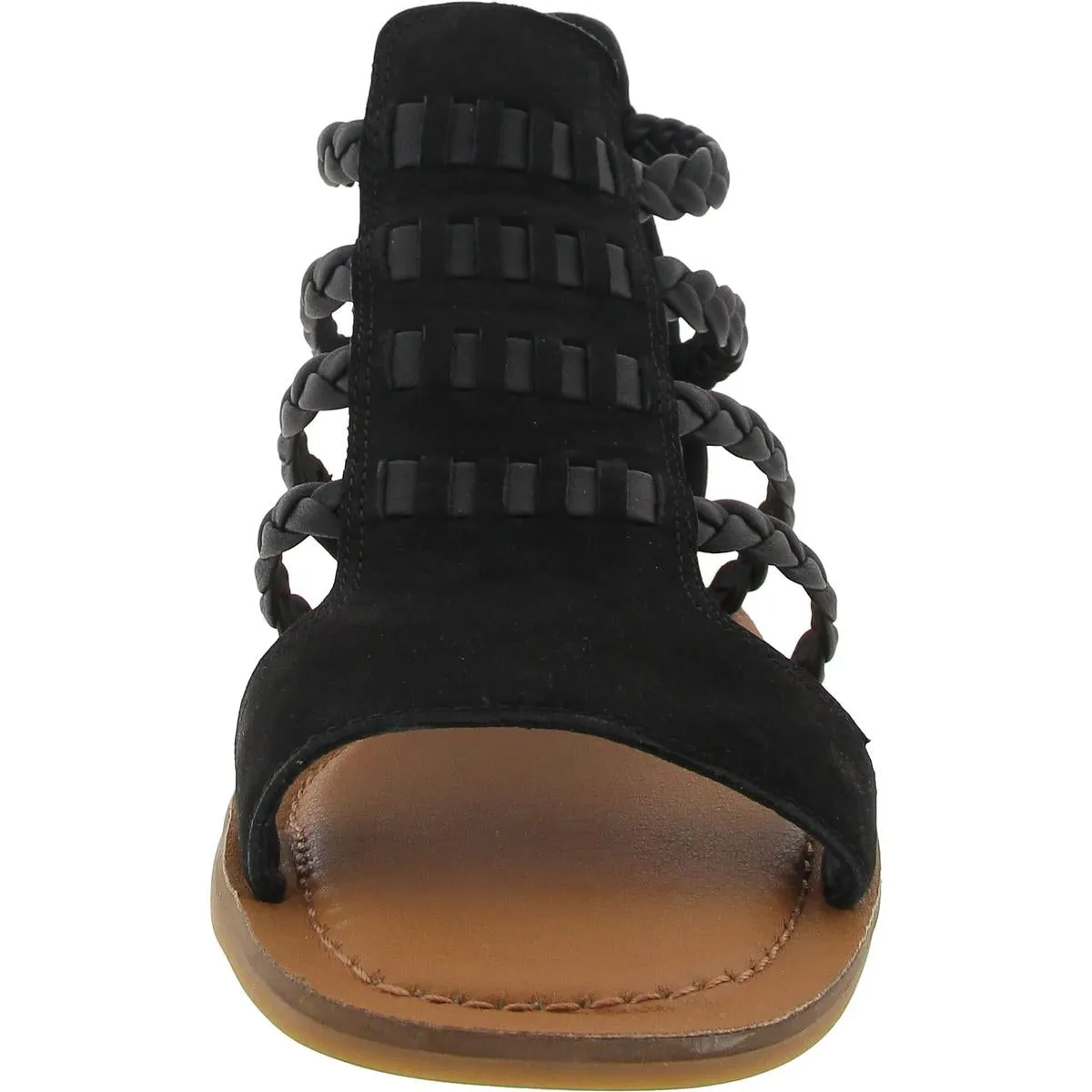 Biretta Womens Leather Braided Gladiator Sandals