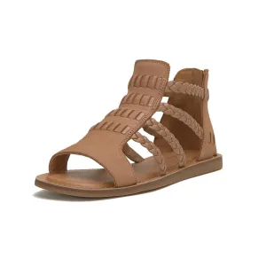 Biretta Womens Leather Braided Gladiator Sandals