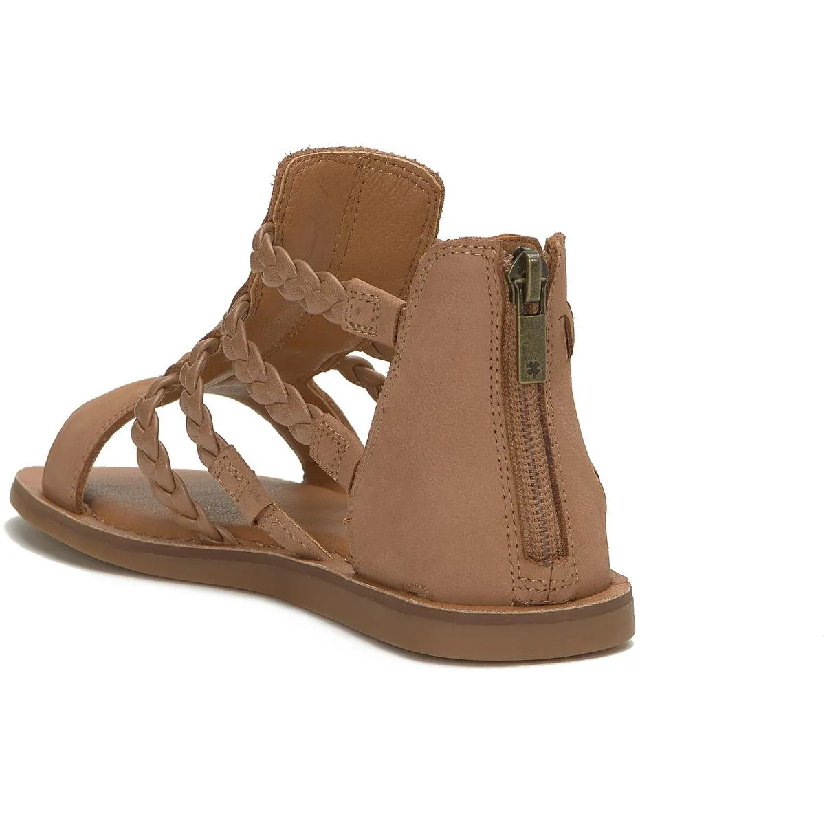 Biretta Womens Leather Braided Gladiator Sandals