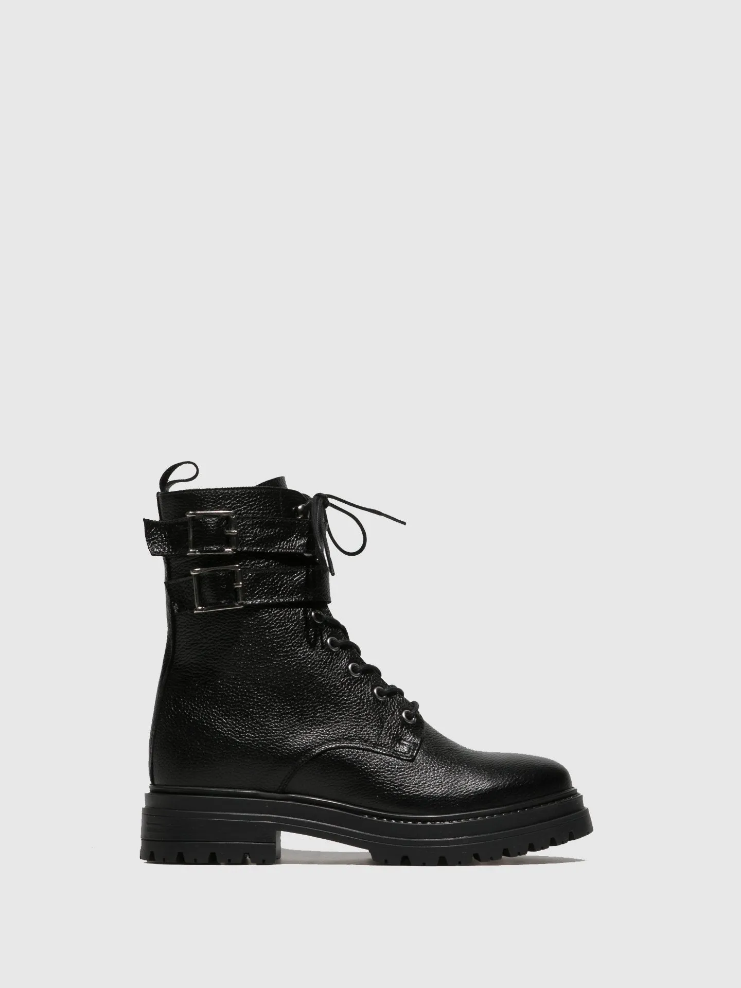 Black Buckle Ankle Boots