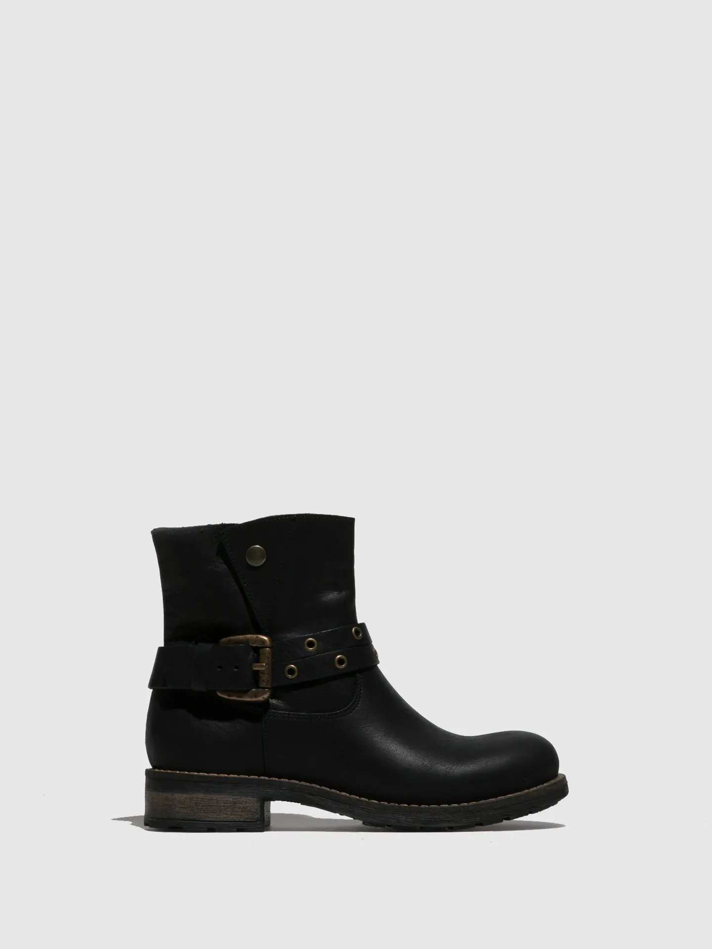 Black Buckle Ankle Boots