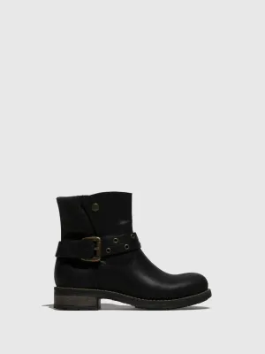Black Buckle Ankle Boots
