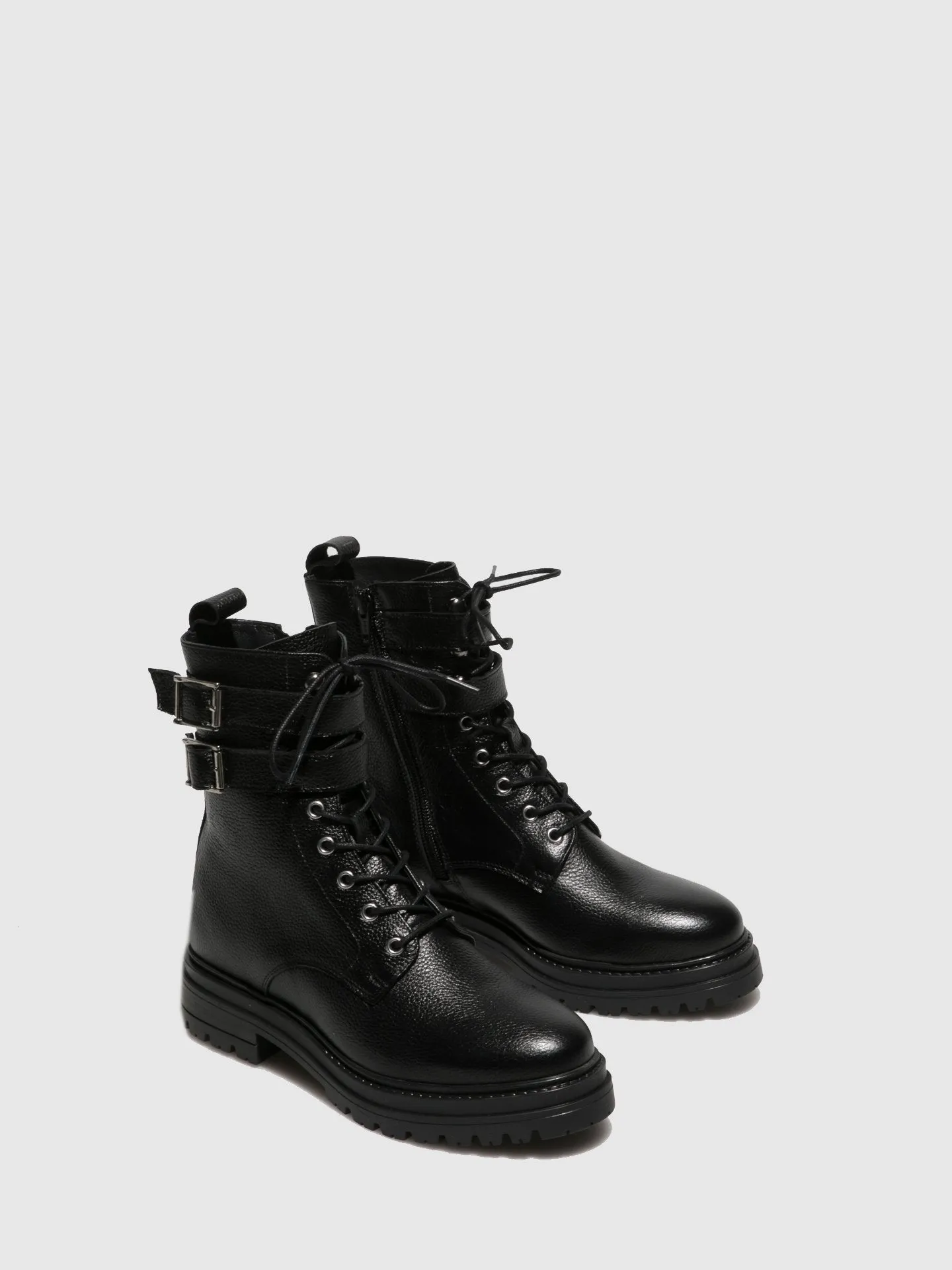 Black Buckle Ankle Boots