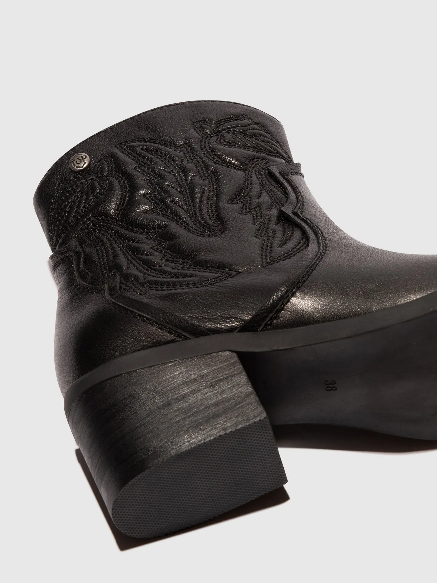 Black Cowboy Ankle Boots