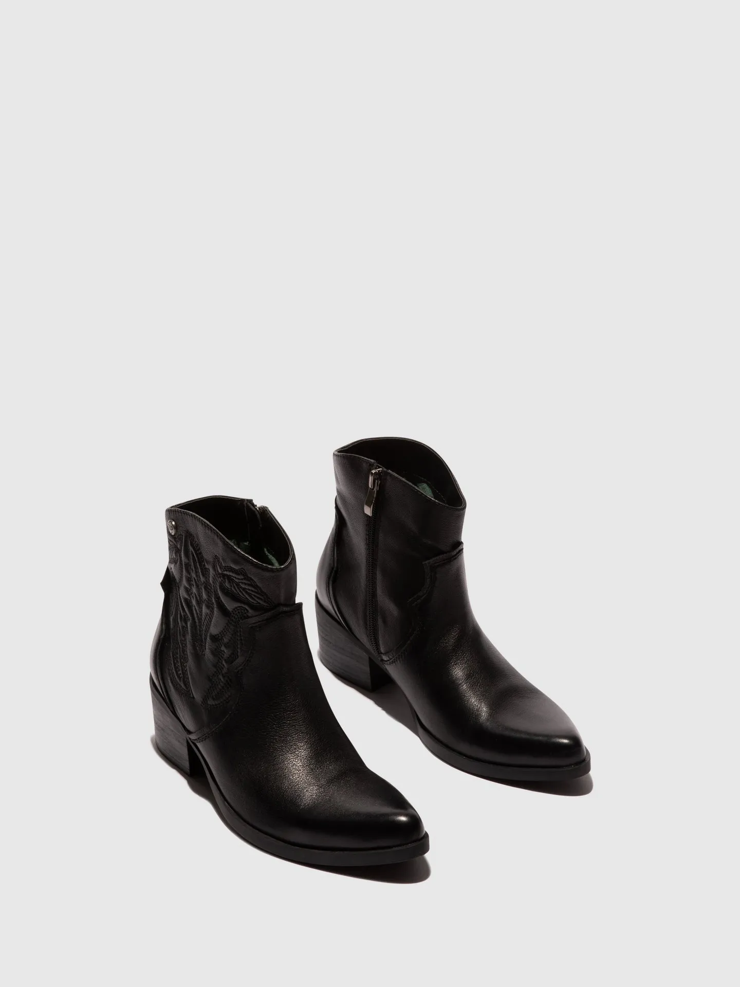 Black Cowboy Ankle Boots