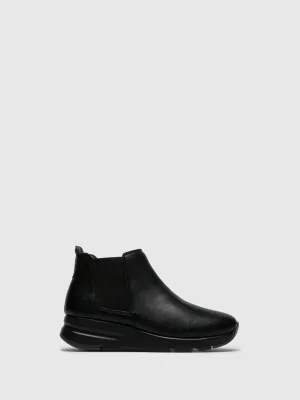 Black Elasticated Ankle Boots