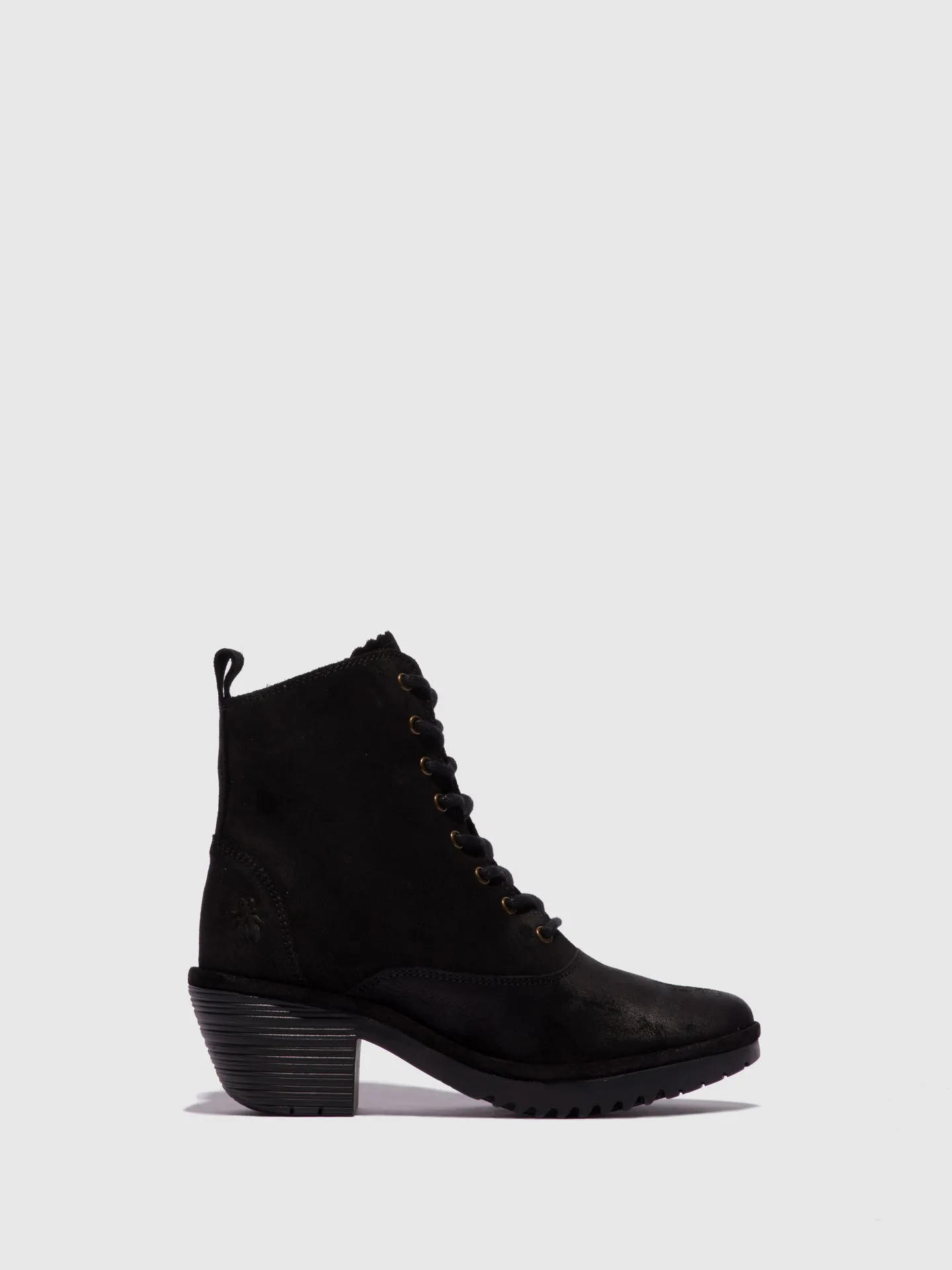 Black Lace-up Ankle Boots