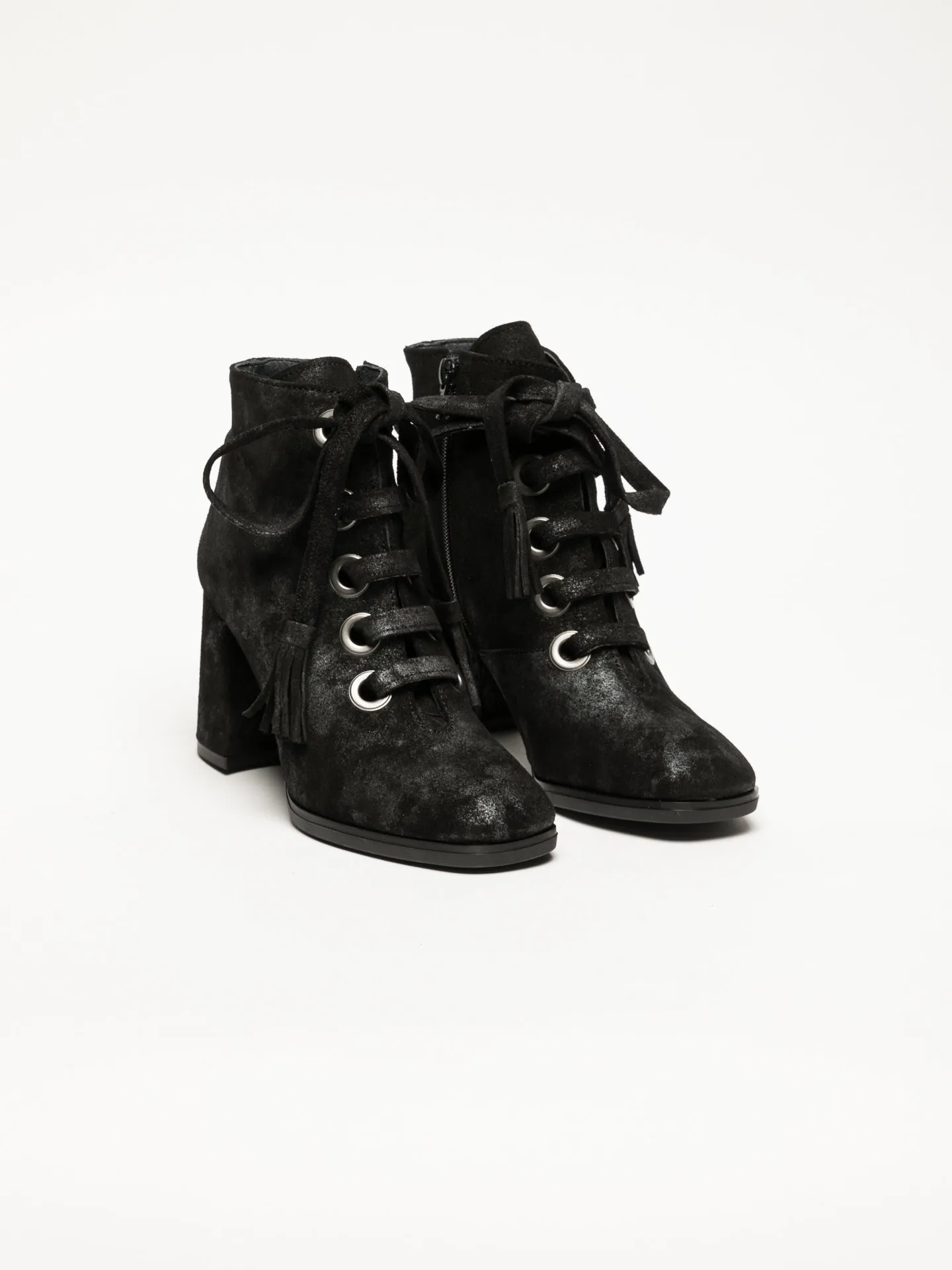 Black Lace-up Ankle Boots