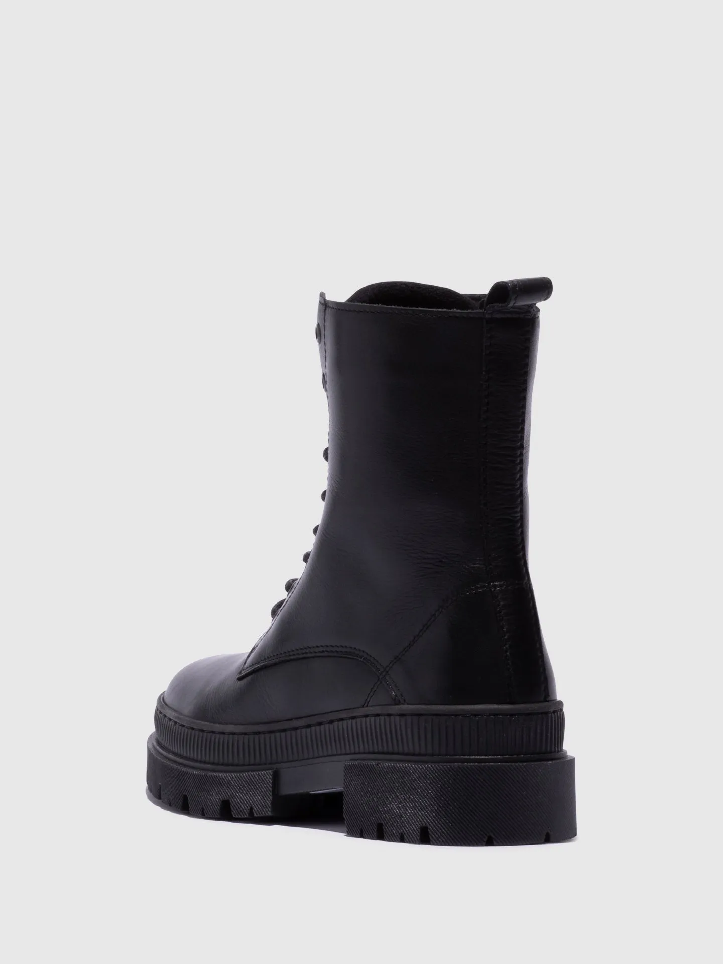 Black Lace-up Ankle Boots