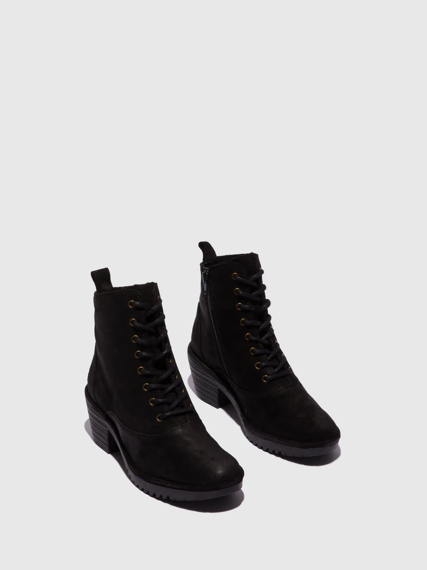 Black Lace-up Ankle Boots