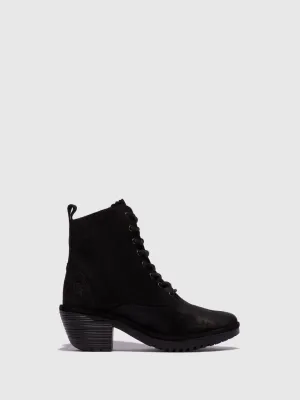 Black Lace-up Ankle Boots