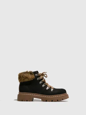 Black Lace-up Ankle Boots