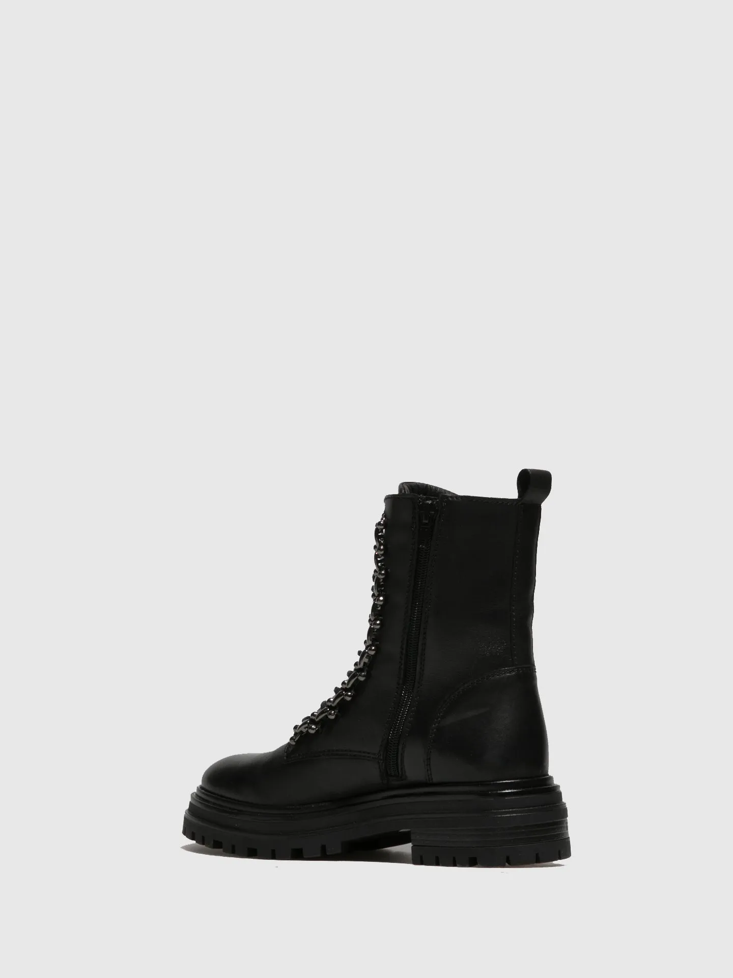 Black Lace-up Ankle Boots