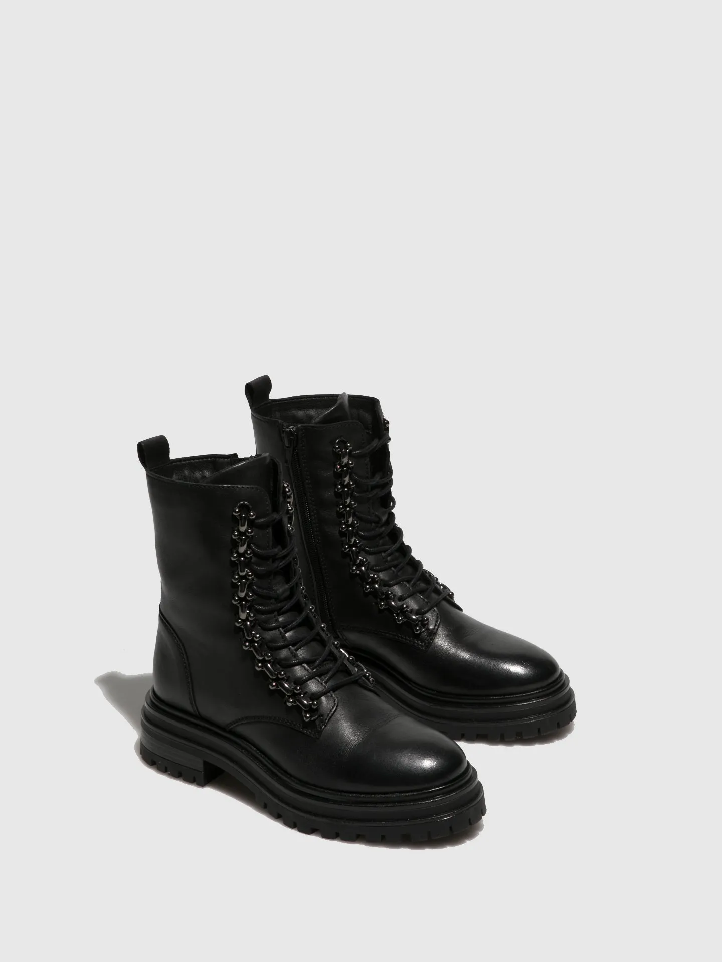 Black Lace-up Ankle Boots