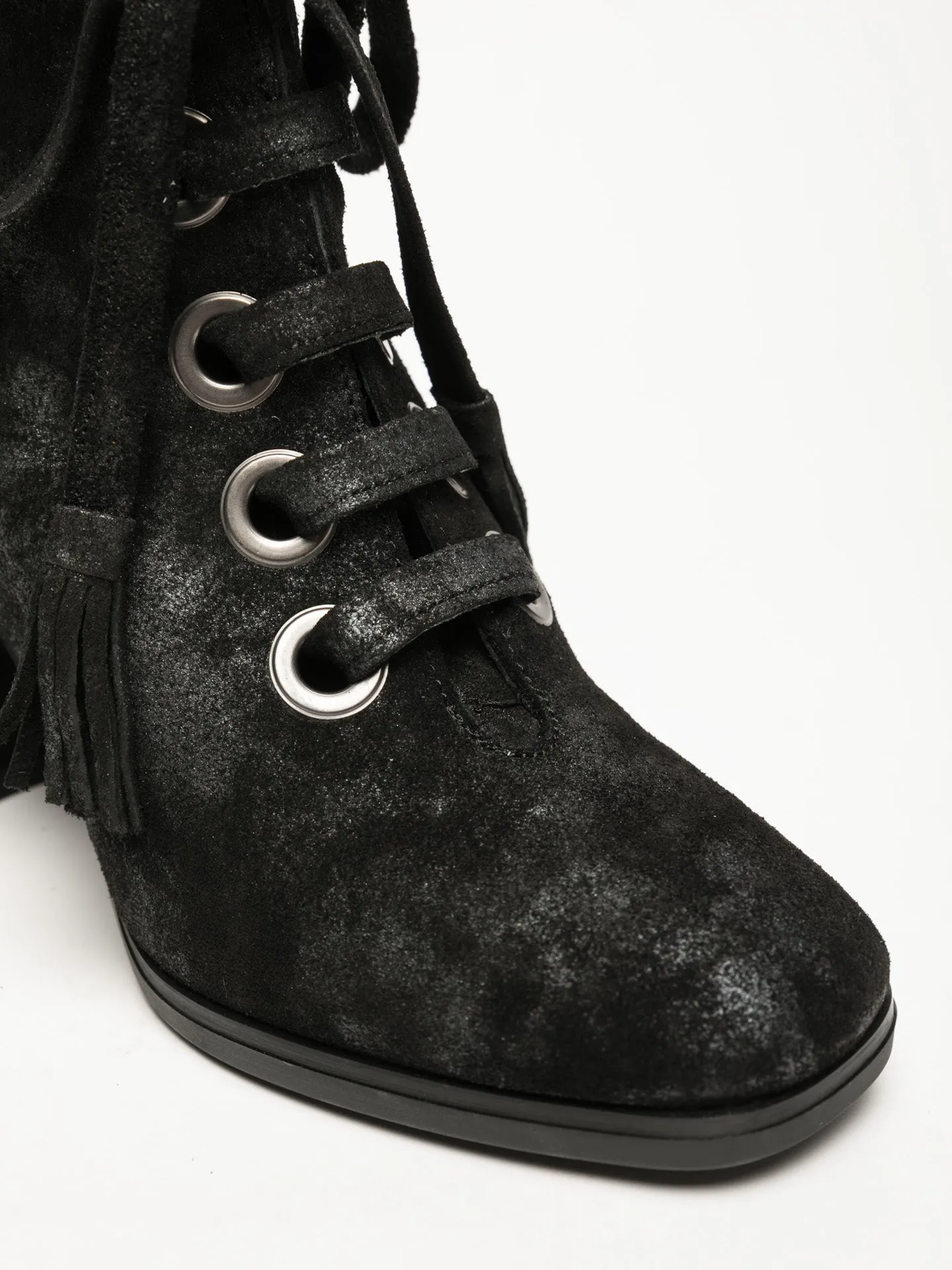 Black Lace-up Ankle Boots