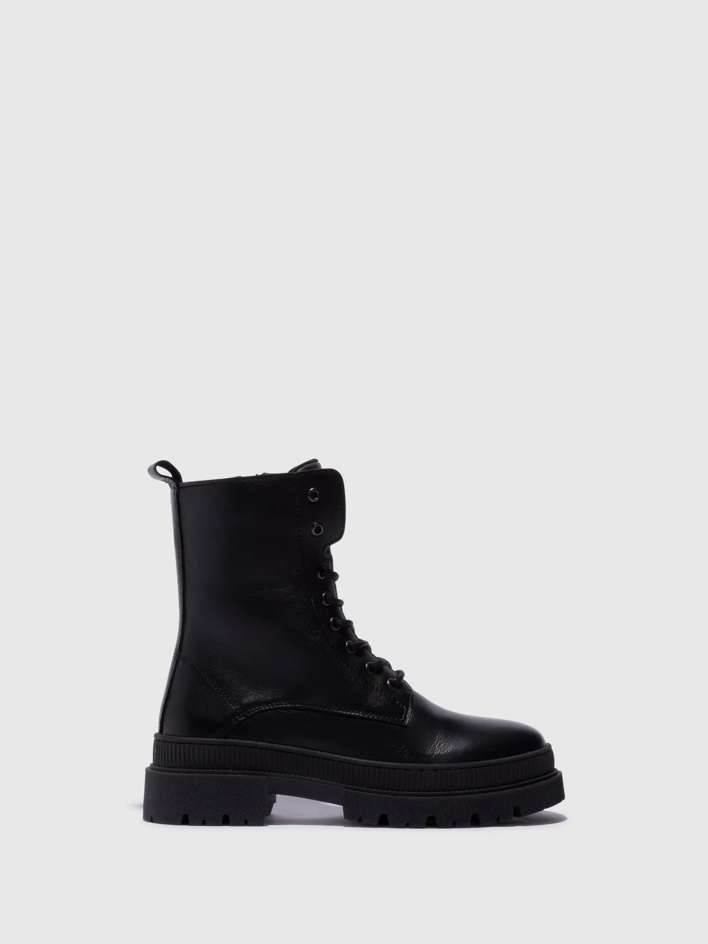 Black Lace-up Ankle Boots