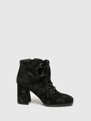 Black Lace-up Ankle Boots
