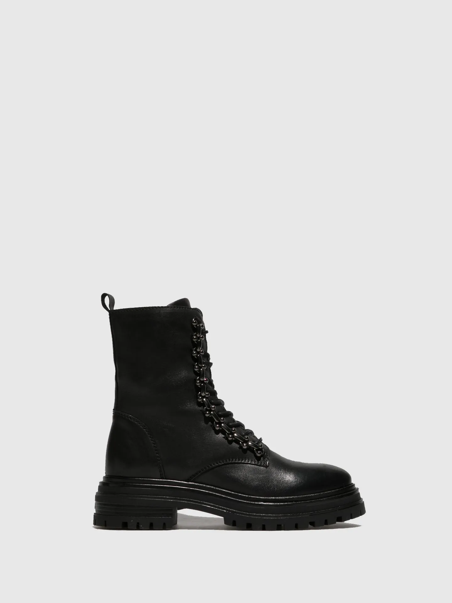 Black Lace-up Ankle Boots