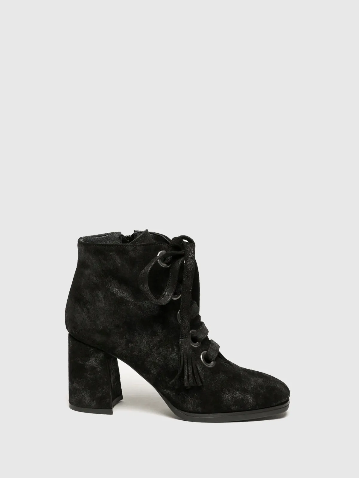Black Lace-up Ankle Boots